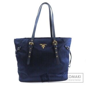Prada Logo Motif Tote Bag Nylon Leather